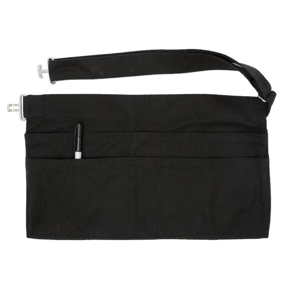 Premium Uniforms Long Coin Apron Black Pockets Hospitality Makeup Artist Server - Picture 2 of 6